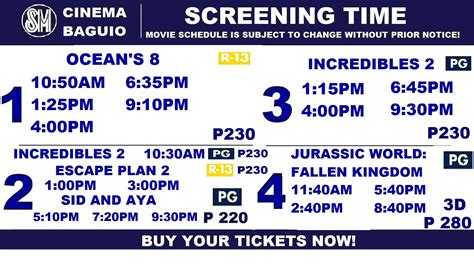 SM City Baguio Movie Schedule .